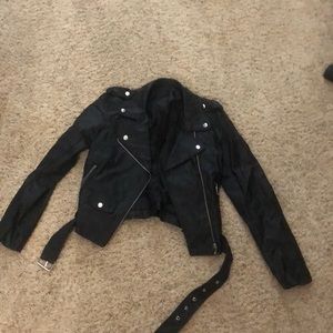 Leather moto jacket